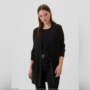 Women's Gap Cardigan Black Open Front Cotton Blend Classic Basic Sweater